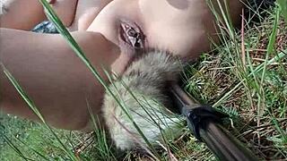 I'm this PAWG Latina hiker who masturbates in the forest until I get caught, oh shit!