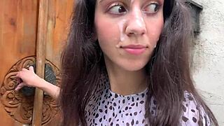 Babysitter Dildo Fuck Outdoors