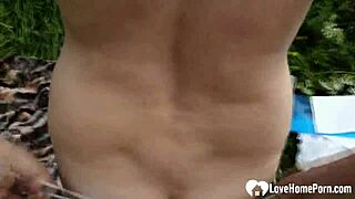 i'm so horny, chick gets cock outdoors in sex tape.