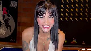 Babe loses strip game and gets fucked!