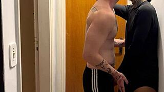 young guys fucking with big cocks caught on building camera