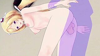 aki rosenthal and ouro kronii in hololive vtuber hentai cartoon