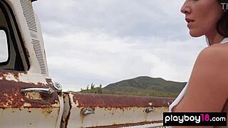 All natural Portuguese babe Carmen Nikole sunbathing on plateau, undressing outdoors!