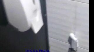 Naughty African Babe Dodges Security For Bathroom Blowjob