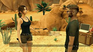 sims 4 tomb raider parody: egyptian girl gets rough handjob outdoors 😏