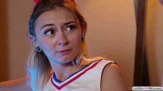 Blonde Cheerleaders Engage in Lesbian Muff Diving and Ass Licking