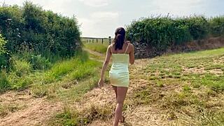 Fucking on a farm with muff diving and creampie