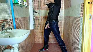 Gay jeans shower fetish dick 2 😏