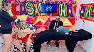 Blonde Suzy gives ass to Diguinha DJ for wet double penetration