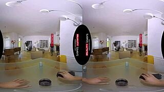 Realitylovers brings Monika, the pizza babe, into wild VR muff diving and riding.