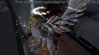 midnight game with ladyboy in 3d action