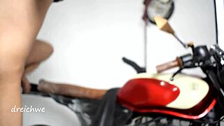 motorcycle sex with colombian gay anal assfucking and moaning masturbation 😈