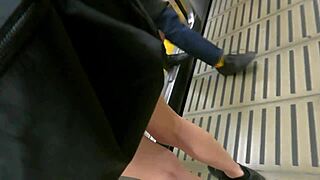 Asian teen gets creampie in homemade voyeur train and home invasion