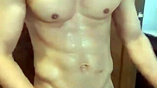 after a steamy gay shower, he bathes in the warmth, leading to an intense cumshot that leaves him breathless