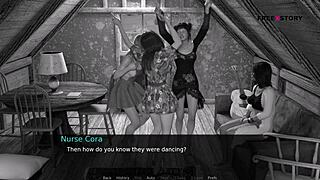 Nurse Cora and Lemon entice John in a steamy group sex vampire tale at Dusklight Manor