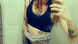 Miniskirt tranny can't resist flashing her cock in public spots.