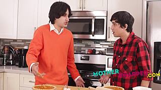 we caught our sneaky step sons banging the dessert! what a wild milf taboo mess! 😱