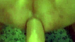 smooth twink rides big dildo solo