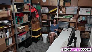 I see that tight teen pussy getting drilled by burglar for shoplifting, with blowjob and monster cock.