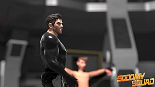 bbc superhero shoves his cock in his own ass for a good self fucking