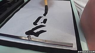 uhh, japanese girl solo playin with toys, gettin wet... writting stuff, ya know?