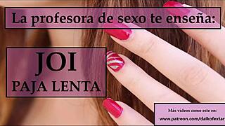 Sigue las instrucciones de la profesora para masturbarte joi