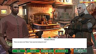 The witch says, 'I want to fuck you hard in this game.'