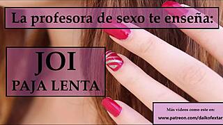 Sigue las instrucciones de la profesora para masturbarte joi