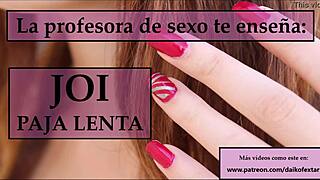 Sigue las instrucciones de la profesora para masturbarte joi