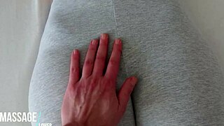 hey, check out these yoga pants—go ahead and touch her teen pussy