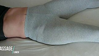 hey, check out these yoga pants—go ahead and touch her teen pussy