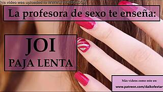 Sigue las instrucciones de la profesora para masturbarte joi