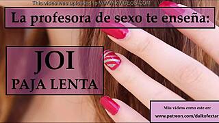 Sigue las instrucciones de la profesora para masturbarte joi