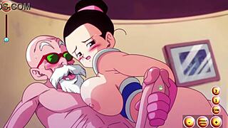 Kame Paradise 2 - Chi Chi Dominates Roshi With a Fierce Handjob