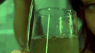 monika fox enjoys foam games in the bathroom with a pink toy