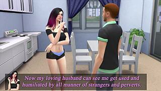 ugh, i’m a horny wife cheatin’ right in fronta hubby… part 4