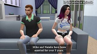 ugh, i’m a horny wife cheatin’ right in fronta hubby… part 4