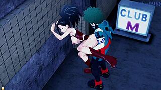 Mina Ashido and Momo Yaoyorozu in intense hentai action