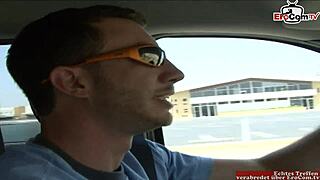 Big boob black haired woman pick up at the street