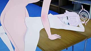 Takanashi Hoshino and Utazumi Sakurako in Intense Idol Sex - Blue Archive Hentai