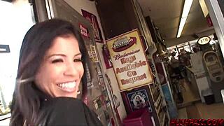 Horny latina alexis gets more than a mouthful