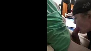 my good freind worships my cock and swallows cum