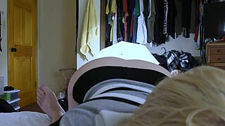 Blonde Busty POV Blowjob Swallows with Huge Natural Boobs