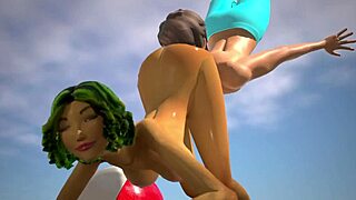 3dgspot - oily babe gets her pussy slammed hard at the beach in 3d.