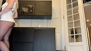 Big Tits Big Ass Hot Tall Blonde Wife Experience In The Kitchen For Porn Casting!