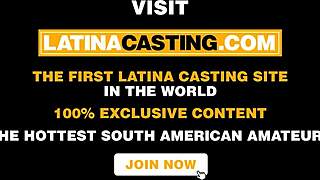 latina casting with cute 18yo amateur jizzed by gringo.
