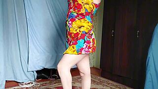 CrossdresserKitty's big ass riding as femboy shemale in intense cowgirl action.