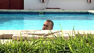 i fucked her in the pool outdoors with anal and cum