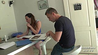 She sucks her teacher's cock.