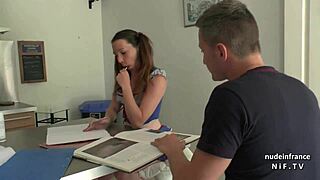 She sucks her teacher's cock.